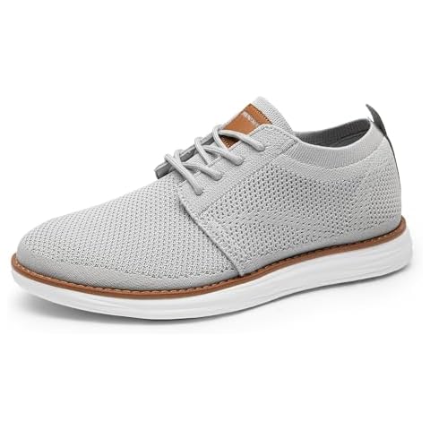 Bruno Marc Mens AirEaseⅠ Mesh Sneakers Oxfords Lace-Up Lightweight Casual Walking Shoes, Grey - 10.5(Grand-01) Cover