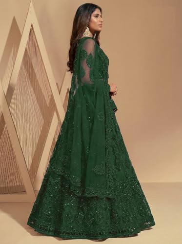 Image of ZAALIMA FASHION Women's Semi Stitched satin blend Lehenga Choli with Embroidered Pattern Unstitched Blouse and Dupatta Set | Women's Lehenga Cholis