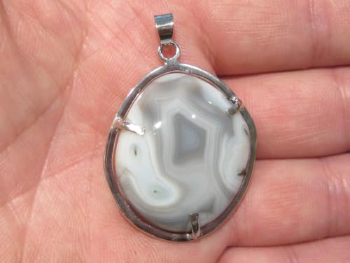 Pendentif agate argent 925 authentique : un talisman de sérénité et d'harmonie naturelle - 5