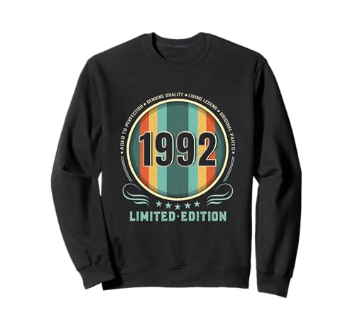 Camiseta vintage 1992 para hombre, edición limitada, cumpleaños 1992 Sudadera