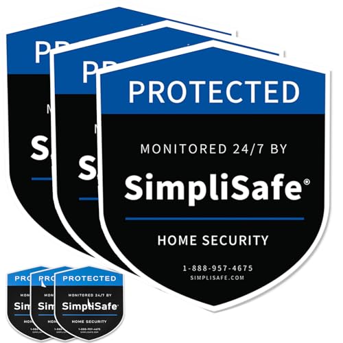 3Pcs Yard Signs Shield and 3Pcs Door/Window Stickers Yard Sign Stickers Compatible with SimpliSafe Home Security System Alarm Signs for Home Security Signs for Yard