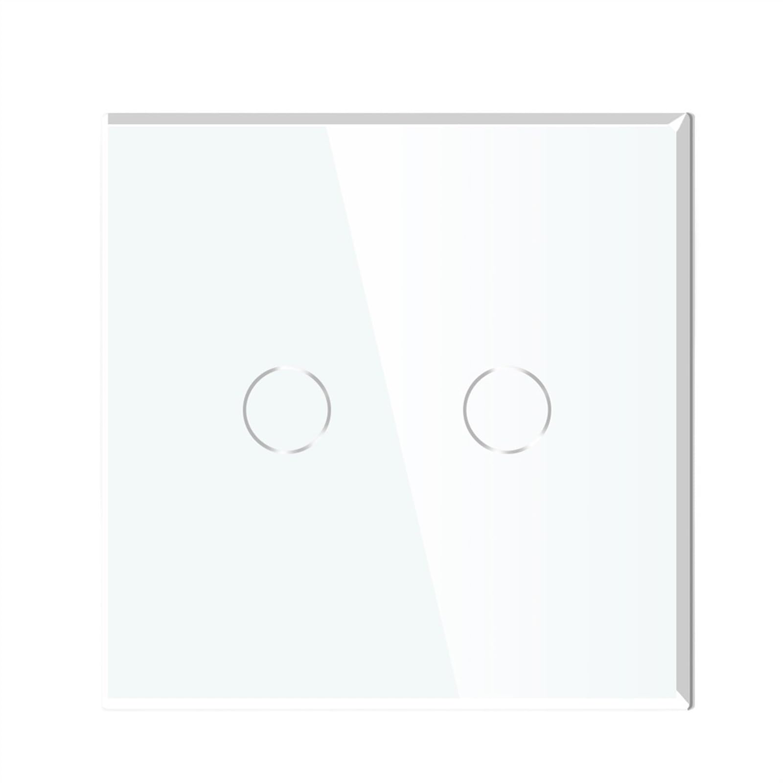Touch-Lichtschalter, Glas-Panel-Wandlichtschalter, Standardschalter, 1/2/3-Gang, 1-Weg, 2-Wege, weißes Kristallglas, Touch-Lichtschalter, Zwischenschalter (2-Gang, 1-Weg)