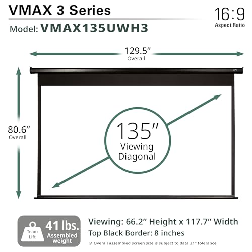 Image of Elite Screens VMAX 3 135 inch 16:9 Motorized Projector Screen VMAX135UWH3