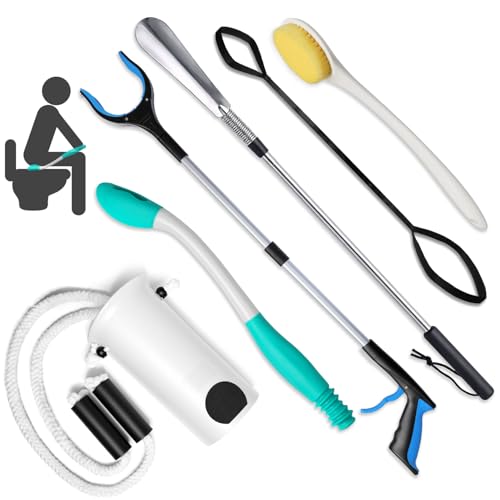 6PC Hip Kit, Hip Kit for Seniors, Surgery Recovery Items, Hip Replacement Kit After Surgery, Hip Replacement Recovery Kit with Grabber,Sock Aid,Leg Lifter,Dressing Stick,Shoehorn,Back Scratcher