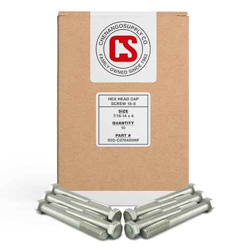 Image of Stainless 7 /16-14 x 4 inch Hex Head Bolts (3 /4 inch to 5 inch Lengths Available in Listing), 304 Stainless Steel, 10 Pieces (7 /16-14 x 4 inch)