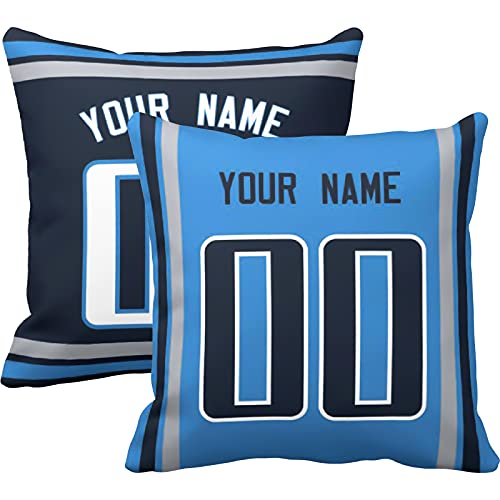 Image of ANTKING Throw Pillow 2 Pack with Custom Name and Number Personalized Gift for Men Women Boys