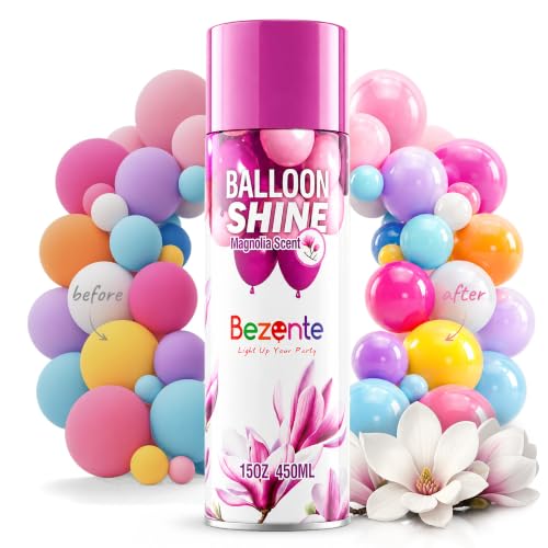 Image of Bezente Magnolia Scent Balloon Shine Spray 15oz High-Gloss for Parties