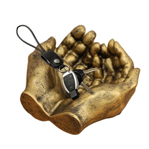 Plateau À Clé en Forme De Main, Plateau De Rangement pour Clés en Forme De Double Main, Organisateur D'entrée À Optimisation De l'espace, pour Clés Sculptées Plat À Bijoux D'entrée