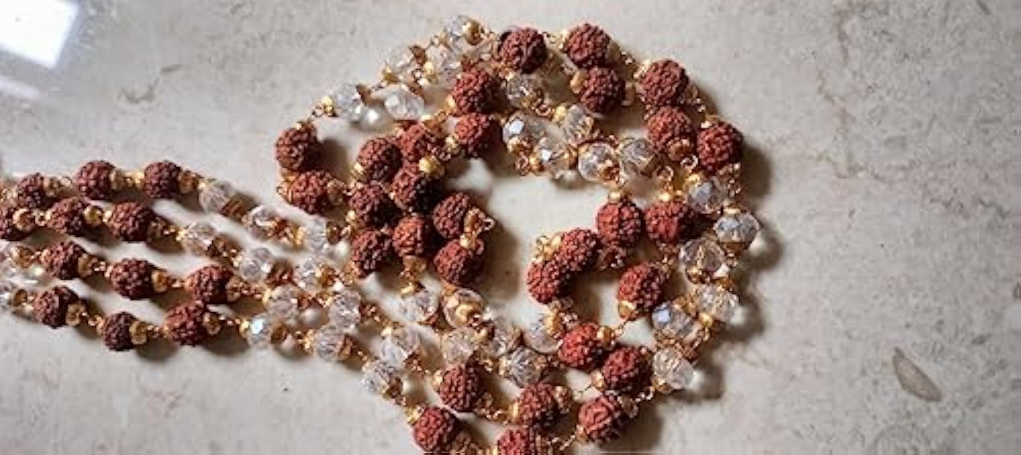 Real Sphatik Mala Original Certified Brown Beads Japa Mala