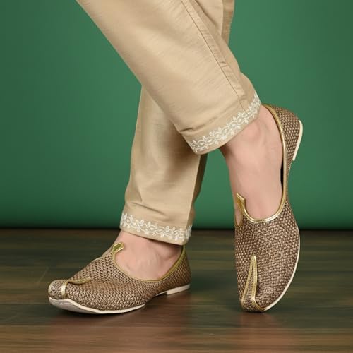 Image of DFR Men Jute Juti | Jutti for Men | Rajasthani Wedding Shoes Loafer
