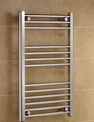 Toallero de 350 mm de ancho x 800 mm de alto, radiador recto y plano, cromado, calentador de baño, radiador de calefacción central