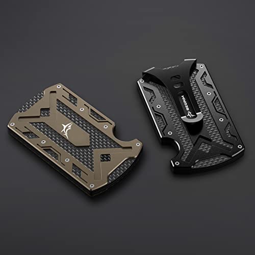 Begrim Wallet For Men - Slim Aluminum Metal Money Clip Rfid Blocking, Holds Up 15 Cards With Cash Clip. Ultra-Thin Minimalist Wallet, Rose Gold #TOP2