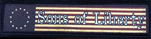 1x4 Sons of Liberty Flag Tactical Patch --Made in The USA- Patriot Patriotic Revolutionary War