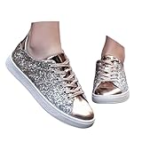 Baskets dorées pour femme, baskets à paillettes pour femme, tennis, floral, scintillant, bling, mariage, chaussures de mariée, chaussures à paillettes brillantes, chaussures plates respirantes