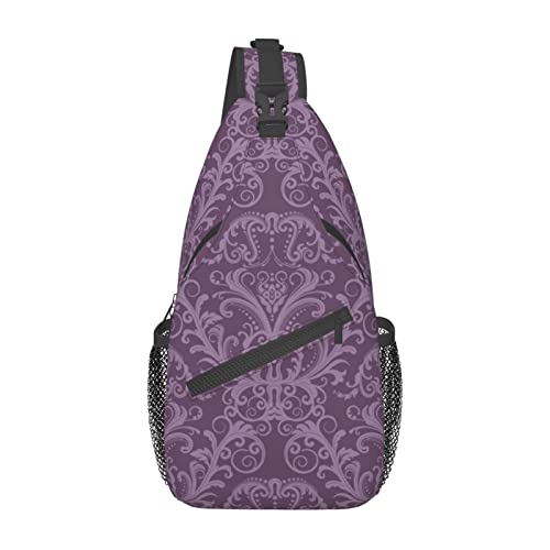 Sac à dos à bandoulière violet imprimé noir pour vos sorties urbaines et voyages