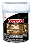 3M Bondo Wood Filler 30 oz (850.49 g) with Bondo Cream Hardner 0.5 oz (14g), Repairs Chips and Cracks in Wood, Sandable, Paintable, and Stainable (WF-QT-ES)