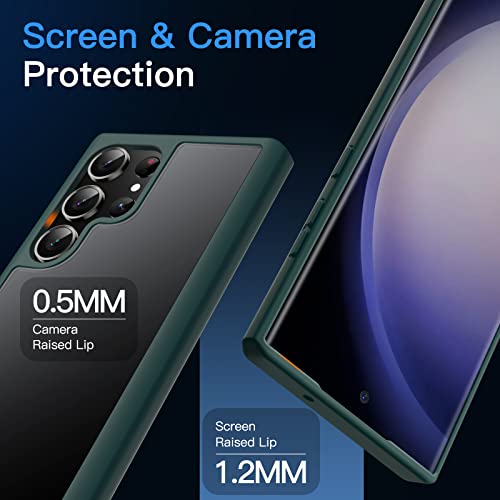 Jetech Matte Case For Samsung Galaxy S23 Ultra 5G 6.8-Inch, Frosted Translucent Back Protective Slim Phone Cover, Anti-Fingerprints (Midnight Green) #TOP5