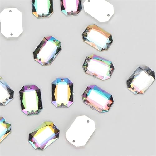 Strass rectangulaires à coudre en acrylique transparent pour customisation de vêtements