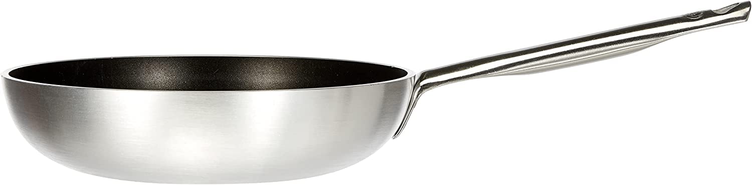 Pentole Agnelli ALSA2111WS28 Wok con Fondo Svasato, Alluminio, Argento, 28 cm
