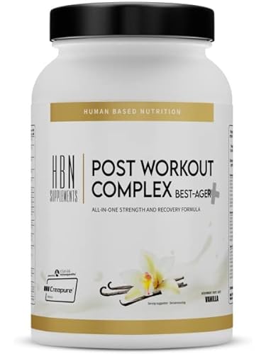 HBN - Post Workout Complex - Best Ager - 1275g Geschmack Vanilla I 15 Portionen I Pulver I Muskelaufbau I Creatin Creapure I Ashwaganda KSM-66 I Whey Protein I Milchprotein