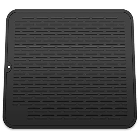Silicone Dish Drying Mat, Eco Friendly Kitchen Drying Mat, Heat Resistant and Non-Slip Dish Draining Mat Cover