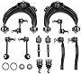 A-Premium 12Pcs Front Suspension Kit Control Arm and Ball Joint Assembly Sway Bar Link Tie Rod End Compatible with Honda Accord 2003-2007 V6 3.0L