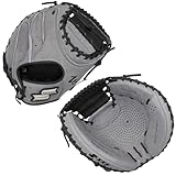 SSK Z5 Craftsman Baseball Catcher’s Mitt – 32.5” - 33” - 33.5” – Right & Left Hand Throw (Grey/Black, 33.5