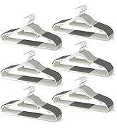 MLKJHHI 60 Pack Heavy Duty Plastic Hangers, Non Slip Clothes Hangers with Rubber Pads and 360° Ho...