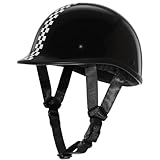 TRIANGLE Half Shell Helmet Motorcycle for Adults Men German Style Scooter Moped Motorcycle Helmet, Open Face Meet Dot Approved.