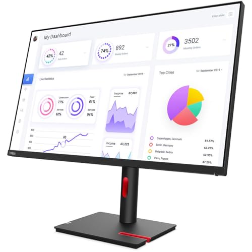 Image of Lenovo ThinkVision T22i-30 21.5 Full HD WLED LCD Monitor - 16:9 - Raven Black