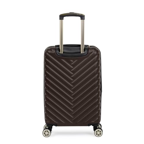 Image of Kenneth Cole REACTION Women's Madison Square Hardside Chevron Expandable Luggage, Chocolate Brown, 20-Inch Carry On, Kenneth Cole Reaction Women's Madison Square Hardside Chevron Expandable Luggage