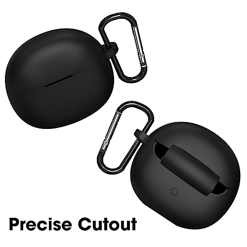 Image of Sounce Portable Silicone Cover Scratch-Resistant, Non-Slip Grip, Carabiner Clip Compatible with Keychain for Boat 141 Pro Full Protection Water Resistant Shockproof Case Anti Fall Anti Dust (Black)