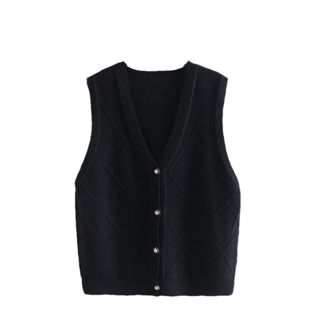Chaleco Cárdigan De Talla Grande para Mujer, Suéter De Punto Sin Mangas con Cuello En V, De Gran Tamaño