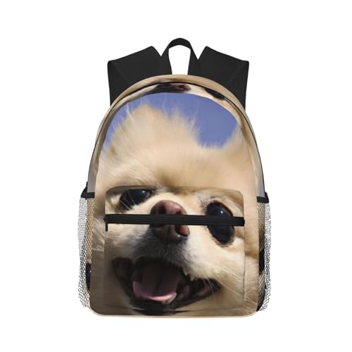 Sac à dos pour le travail et les voyages à motif poméranie - Votre allié informatique Noir