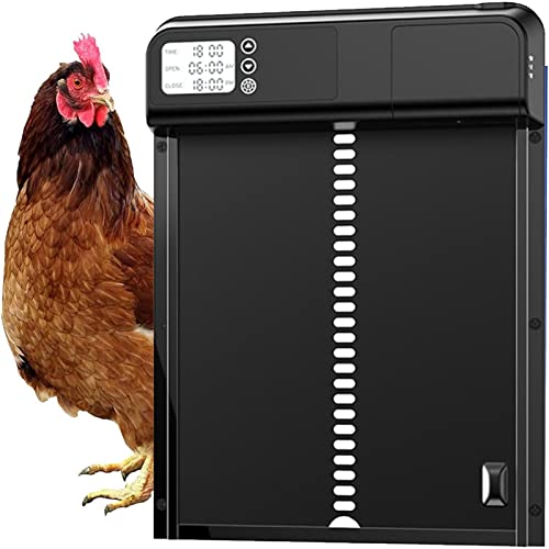 Porte Automatique pour poulailler, IPX3 Waterproof Automatic Chicken Coop Door Opener with Light Sensor, Battery Powered, Chicken Coop Door