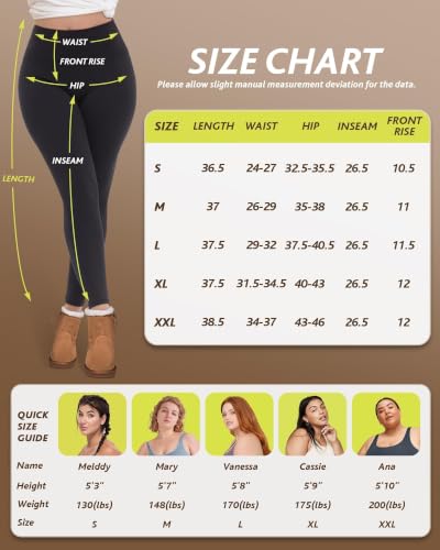 Image of CAMPSNAIL Fleece Lined Leggings Women - Thick Winter Thermal Warm Pants | Soft High Waisted Tummy Control Leggings, Winter Clothing for Snow Cold Weather Hiking Travel, Fleece Tights