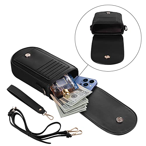 Small Cellphone Crossbody Bags Purse for Women Phone Wallet Purse Mini Phone Case PU Leather with 2 Straps4