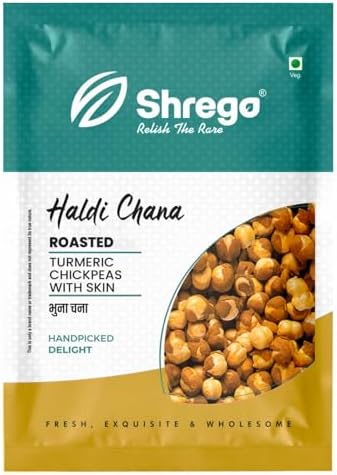 SHREGO Haldi Roasted Chana, Bhuna Chana (Desi Chickpeas With Turmeric) 360G (1X360G)