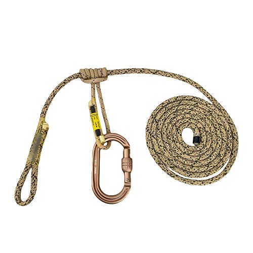 Image of RNA 8mm Resc Tech Tether System - 9ft Lightweight Saddle Hunting Tether with TRC Prusik Loop & Omega Raider Screw-Lok Carabiner - Made in USA