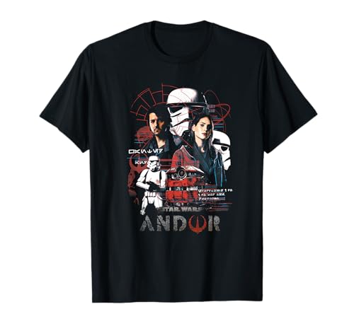 T-shirt Star Wars Andor character collage vêtement imprimé science-fiction pour adulte