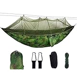 UWY Recreación al Aire Libre Hamaca Columpio Cama con mosquitera y Correas Colgantes Hamaca de paracaídas Ultraligera Silla Colgante portátil Tumbona para Senderismo, mochilero Regalos para excu