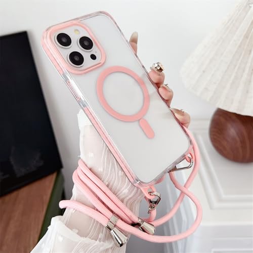 Coque transparente antichoc à collier pour iPhone 14 Plus lors de vos sorties