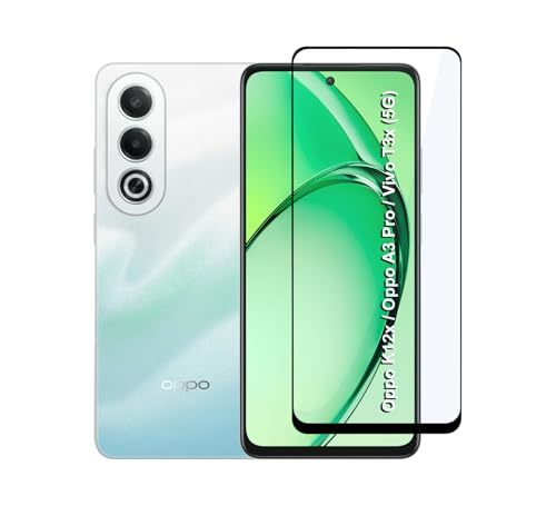 Image of CEDO Tempered Glass for Oppo K12x / Oppo A3 Pro /Vivo T3x (5G) | Screen Protector Full HD Quality Tempered Glass Anti-Scratch Edge to Edge Coverage with Easy Installation Kit (Black)
