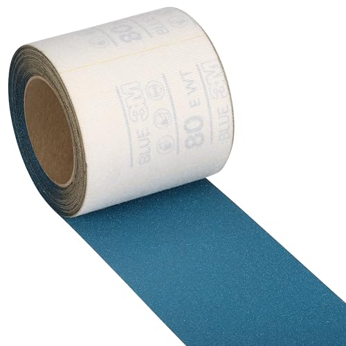 Image of 3M Hookit Blue Sheet Roll 37455, 80E, 4-1 /2 in x 8.7 yd, Excellent Performance and Cut, Sanding Sheets for Paint, Primer, Metal, Collision Repair
