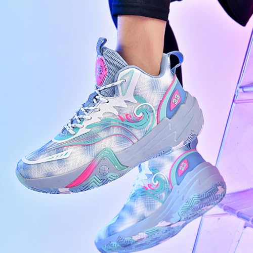 Qiucdzi Basketball Shoes for Women Fashion Sneakers Breathable Running Shoes Lightweight Tennis Walking Shoes Non Slip Gym Comfortable Outdoor Sport Shoe Blue by Qiucdzi - Used condition - Image 6