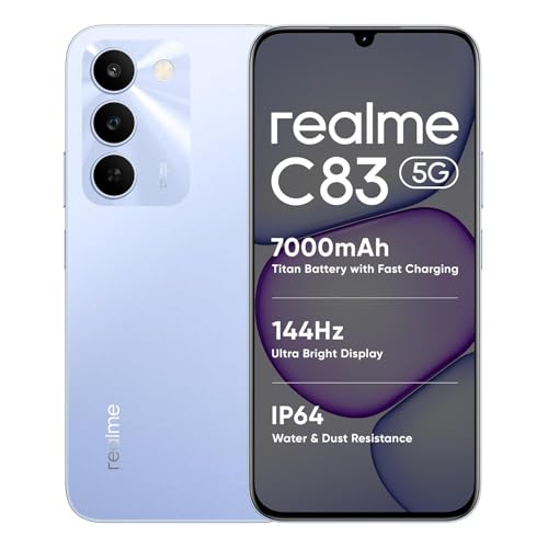 Image of realme C83 5G 4+128GB, MediaTek Dimensity 6300, 6.8 inch 144Hz, Battery 7000mAh, Blooming Purple