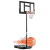 DUMOS 10FT Adjustable Height Portable Basketball Hoop Outdoor for Adult, 44 Inch Shatterproof Backboard w/Shock Absorbent Rim, Fillable Base, 2 Wheels for Swimming Pool/Indoor