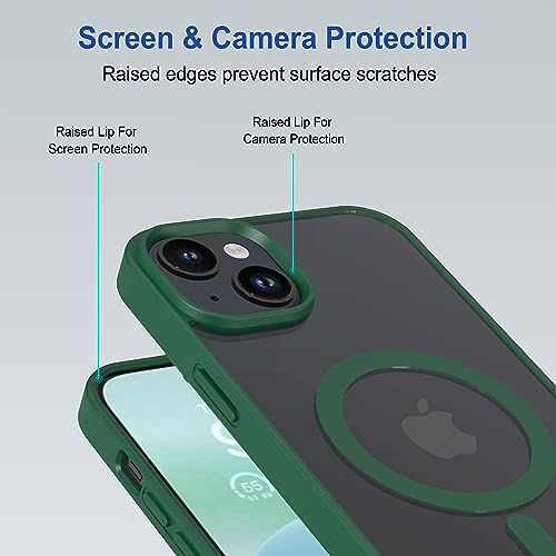 Image of amazon basics Back Case Cover for iPhone 15 Plus (Thermoplastic Polyurethane MagSafe-Green)