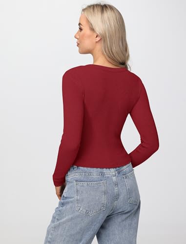 Womens Long Sleeve Tops Fall Lightweight Cardigan Cropped Going Out Shirts Ribbed Button Down Cute Trendy 2025