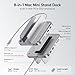 PULWTOP Mac mini Hub M1 M2 with M.2 SSD Enclosure (NOT for M4 2024), 8-in-1 Vertical Mac mini Dock Stand with USB A/C 3.2 10Gbps, 2 x USB A 2.0, SD/TF Slots, 3.5mm Audio Mic Jack